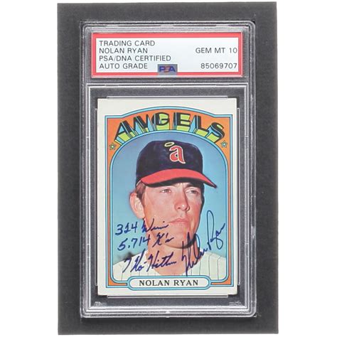 Nolan Ryan Signed 1972 Topps 595 Inscribed 324 Wins 5 714 K S