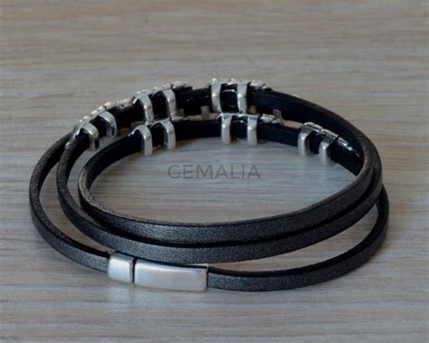 G039010 BRACELET Leather Cord Zamak