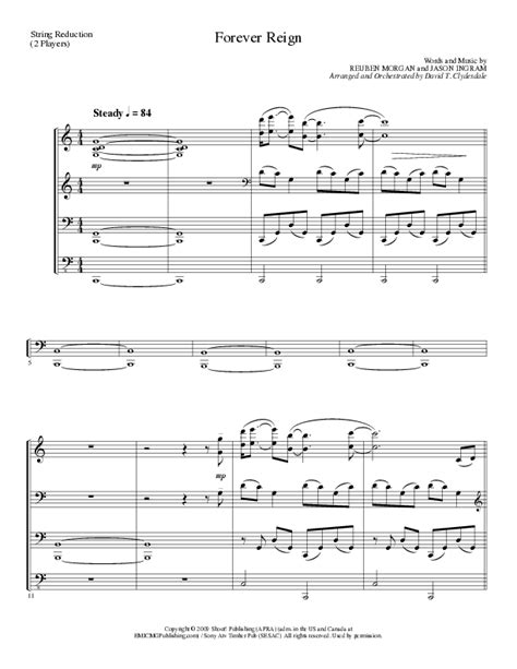 Forever Reign Choral Anthem Satb String Reduction Sheet Music Pdf