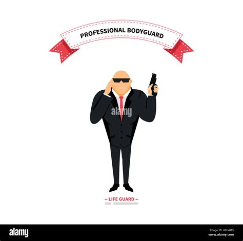 Bodyguards Team People Flat Style Security And Security Guards