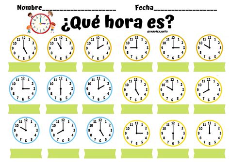 Fantástico cuaderno para trabajar las horas en primaria 4