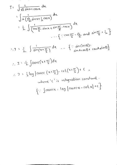 Evaluate The Following Integrals Int 1√3sinxcosx Dx