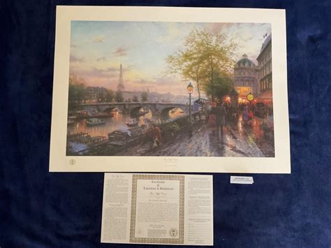 Bid Now Thomas Kinkade Paris Eiffel Tower Lithograph Signed