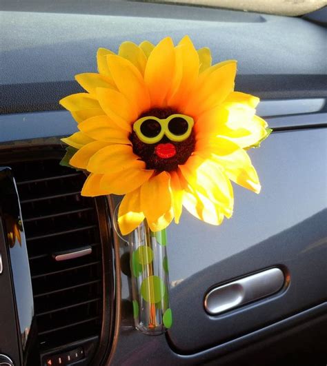 Vw Beetle Flower Sunflower Green Sunglass With Universal Vase Bling