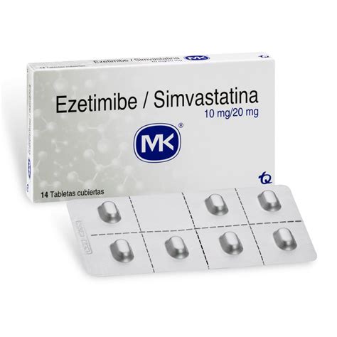 Ezetimiba 10 Mg Simvastatina 20 Mg 14 Tabletas Mk Uno A Droguerias