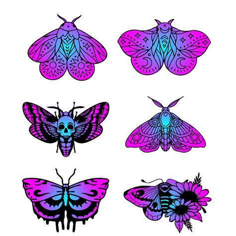 Moth SVG Moths Clipart Moth SVG Bundle Moth Line Drawing Etsy