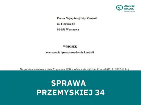 Wniosek O Wszcz Cie Przeprowadzenia Kontroli Nik Ul Przemyska