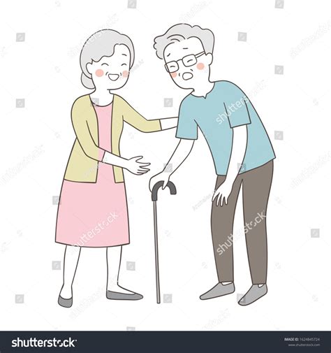 Draw Vector Illustration Character Elderly Senior เวกเตอร์สต็อก ปลอด