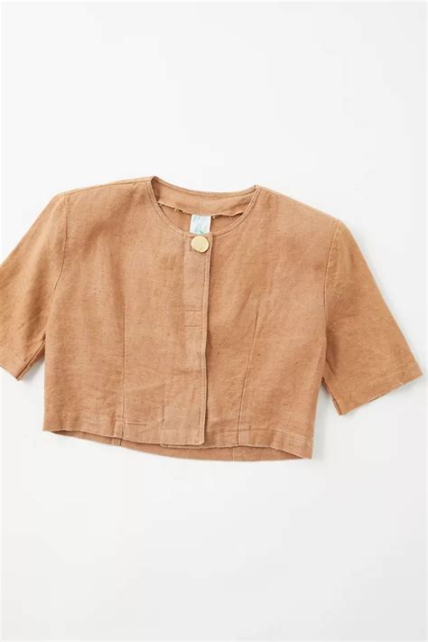 Vintage Linen Crop Top Urban Outfitters