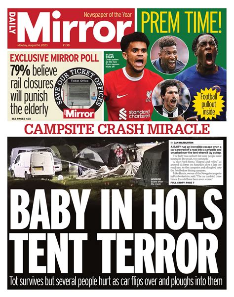 Daily Mirror Front Page Th Of August Tomorrow S Papers Today