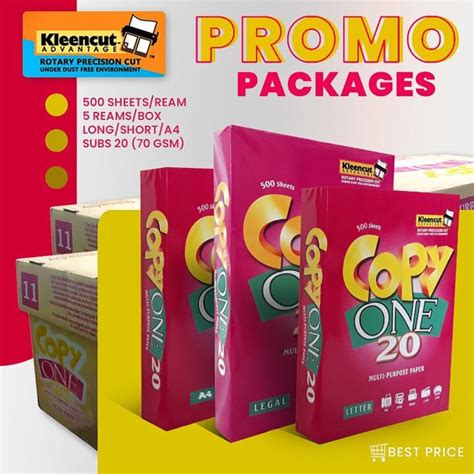 Promo Copy One Bond Paper Gsm Substance Sheets Reams Box