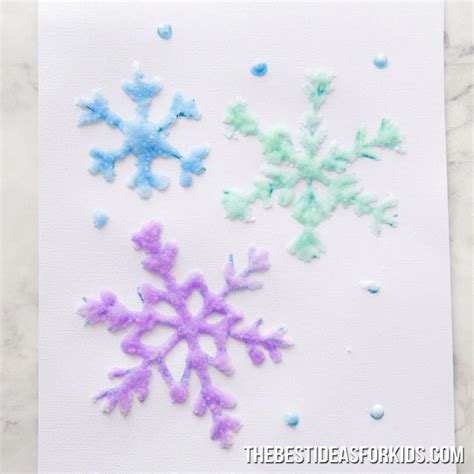 Salt Painted Snowflakes These Are So Fun To Do Such A Fun Winter