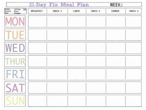 20 30 Day Meal Plan Template