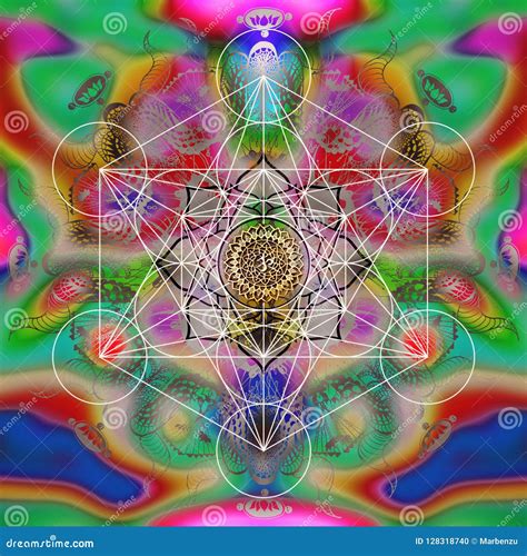 Metatron Cube Sacred Geometry Stock Illustration Illustration Of