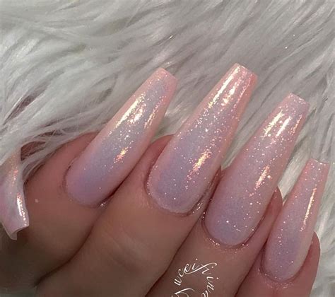 Light Pink Glitter Acrylic Nails Nailstip Hot Sex Picture