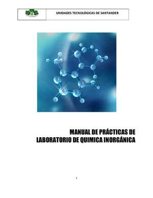 Calam O Manual De Pr Cticas De Laboratorio Qu Mica Inorg Nica