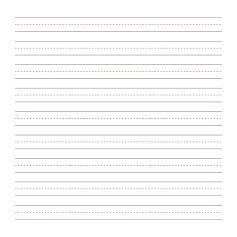 Red And Blue Lined Handwriting Paper Printable