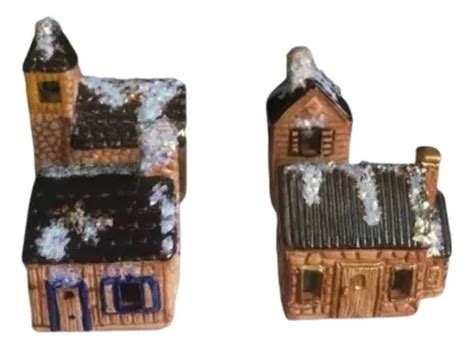 Kit De 4 Casitas Decorativas De Ceramica Para Nacimiento Meses Sin