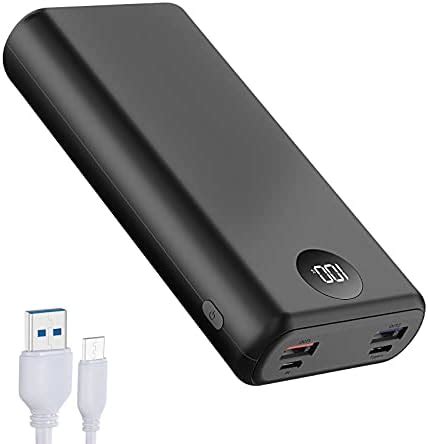 1 Hora Power Bank 20000mAh Bateria Portatil Con 2 Puertos De USB 74Wh