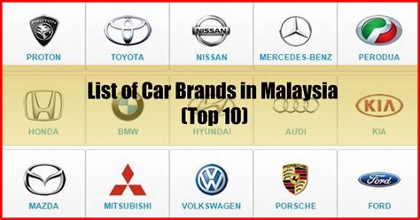 List of Car Brands in Malaysia (Top 10)