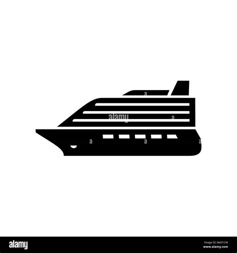 Kreuzfahrtschiff Symbol Einfache Flache Vector Illustration Stock