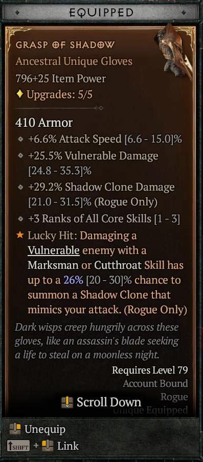 Diablo Lvl Perfected Twisting Blades Build Rogue Shadowblade