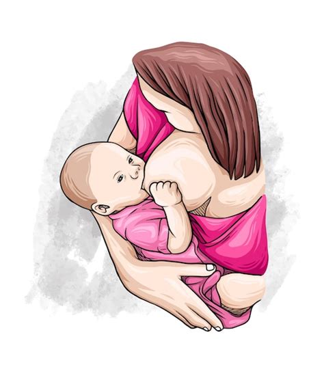 Premium Vector Hand Drawn Breastfeeding Mother In Colorful Style