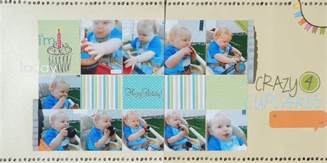 First Birthday 2 page scrapbook layout | Scrapbook layout sketches ...