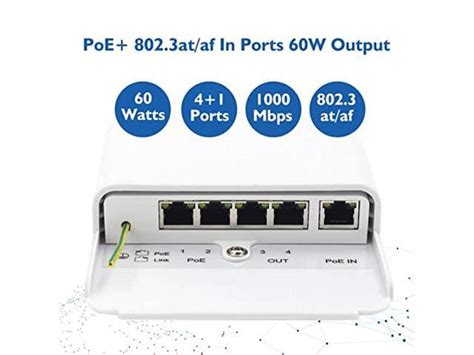 ThePoEstore Gigabit 5 Port PoE Extender Outdoor IP65 Waterproof PoE