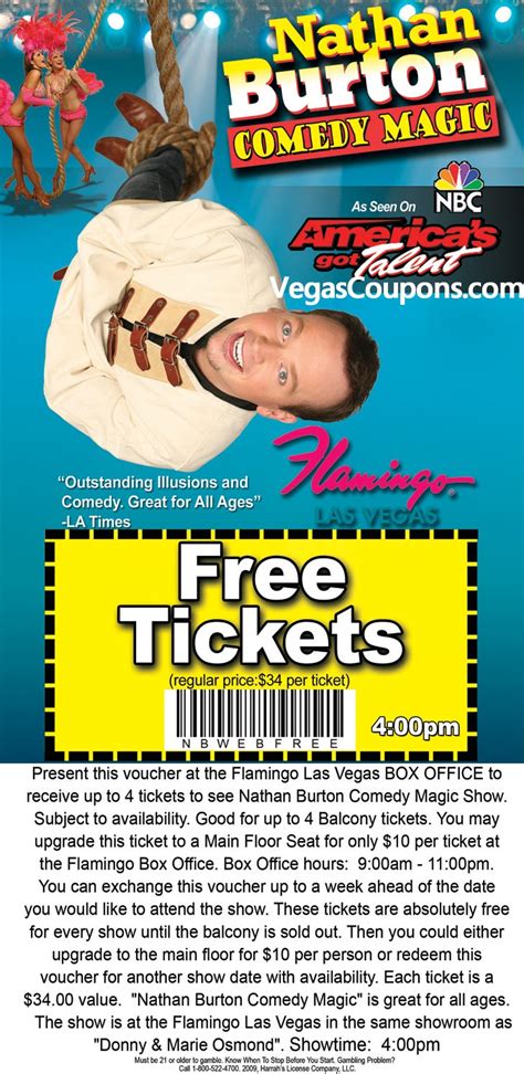 Free Tickets to Nathan Burton | Las vegas coupons, Las vegas trip, Las vegas tips