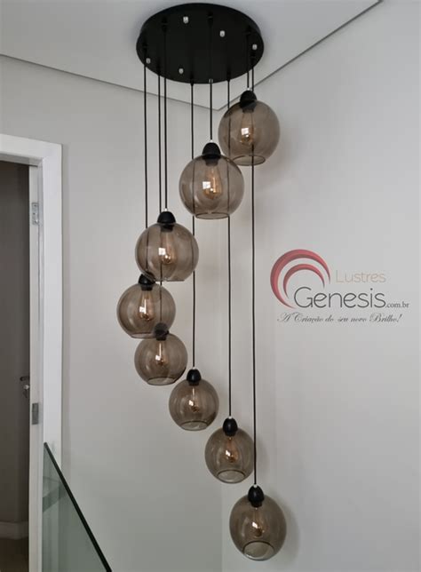 Lustre Pendente Sarvah Moderno Globos Para P Direito Alto