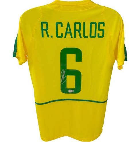 Roberto Carlos Signed Brazil National Team Jersey Beckett Pristine