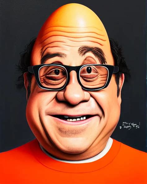 Painting Portrait Of Danny Devito As An Egg Cartoon Stable