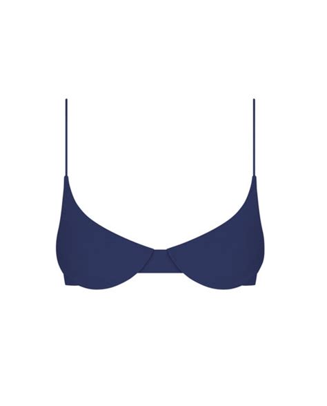 Navy Blue Underwire Bralette Bikini Top Ark Swimwear