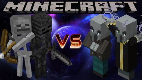 Team Skeleton Vs Team Illager Minecraft 1122 Mob Battle Youtube