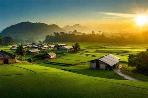 Premium Ai Image A Village In The Mountains