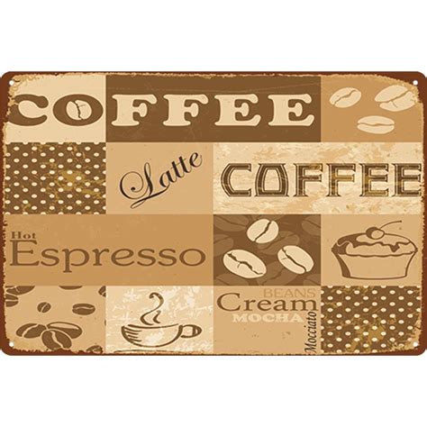 Buy Retro Coffee Metal Plate Tin Sign Vintage Iron Painting Poster For