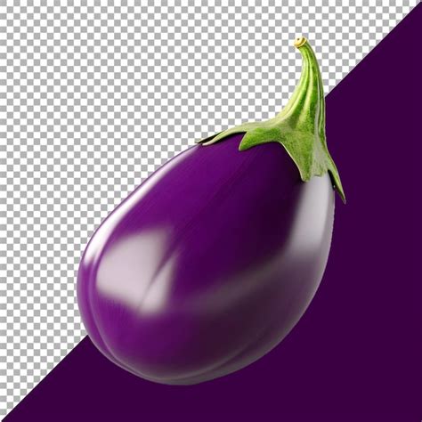 Premium PSD 3d Rendering Of A Purple Eggplant On Transparent