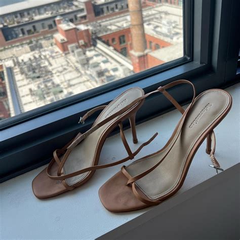 Reformation Nude Strappy Stiletto Heels Worn Once Depop