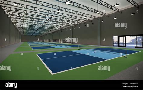 Indoor Pickleball Court Illustration 3d Render Stock Photo Alamy