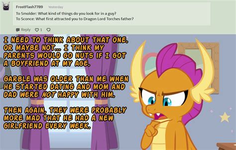 Ask Smolder part 2 by QueenCold on DeviantArt