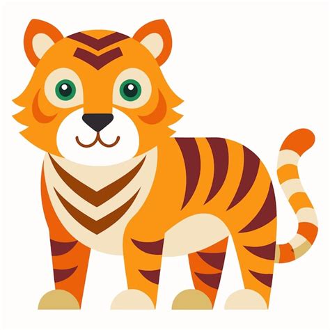 El Tigre Del Caspio Se Sienta En El Kawaii Vector Premium Generado Con Ia