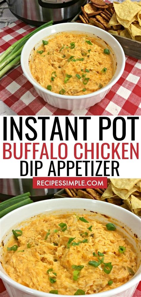 Instant Pot Buffalo Chicken Dip Appetizer Recipes Simple