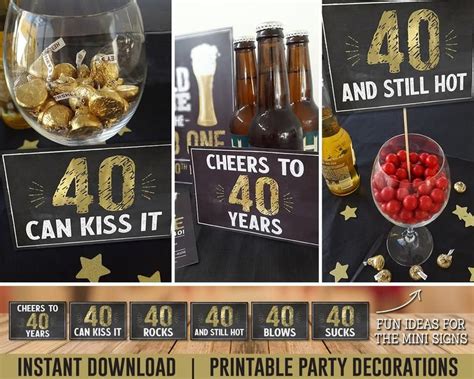 40th Birthday Party Decor Cheers To 40 Years Birthday Etsy 40th