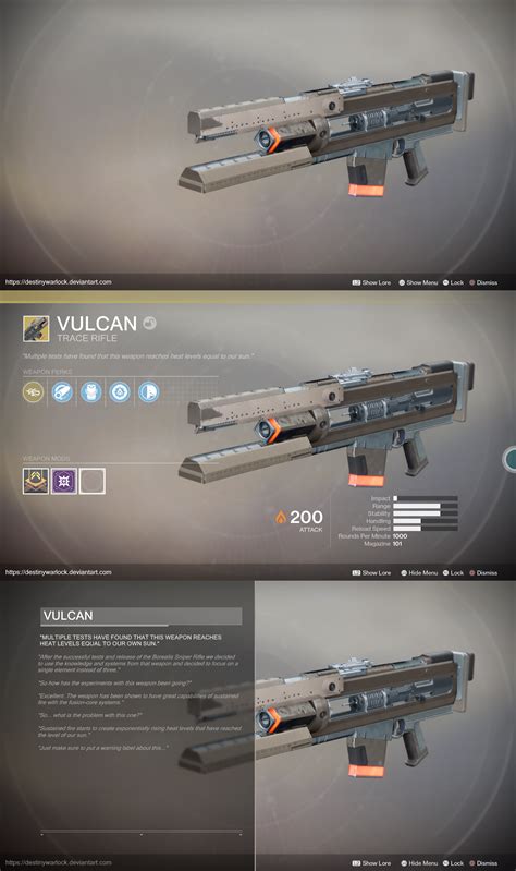 D2 Concept Exotic Trace Rifle Concept Vulcan By Joefishstickmcgee