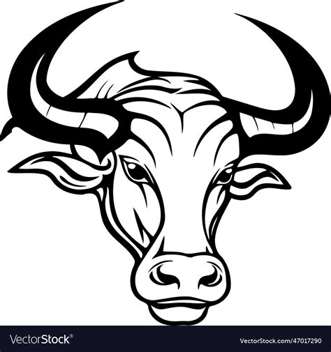 Black And White Cow Head Logo Royalty Free Vector Image