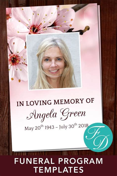 Pink Funeral Program Template Pink Flowers Funeral Template Pink Floral Memorial Program Pink