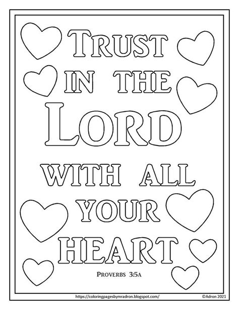 I Am Delighted To Share With You My Proverbs 3 5a Printable Coloring