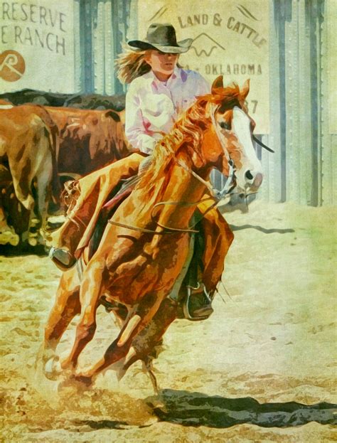 Cowgirl Rodeo Painting Free Stock Photo Public Domain Pictures