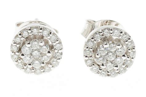 18ct Diamond Cluster Stud Earrings Earrings Jewellery